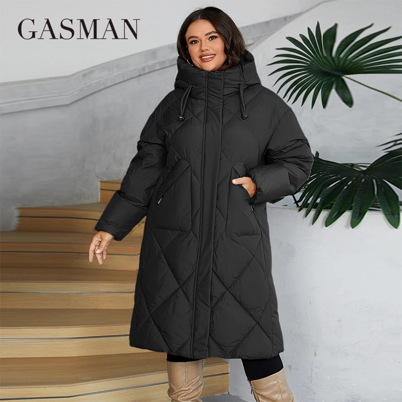 GASMAN 2024 Women\'s winter jacket Plus size L-6XL Women coat Brand Fashion Thick cotton Windproof Hooded parka 88609