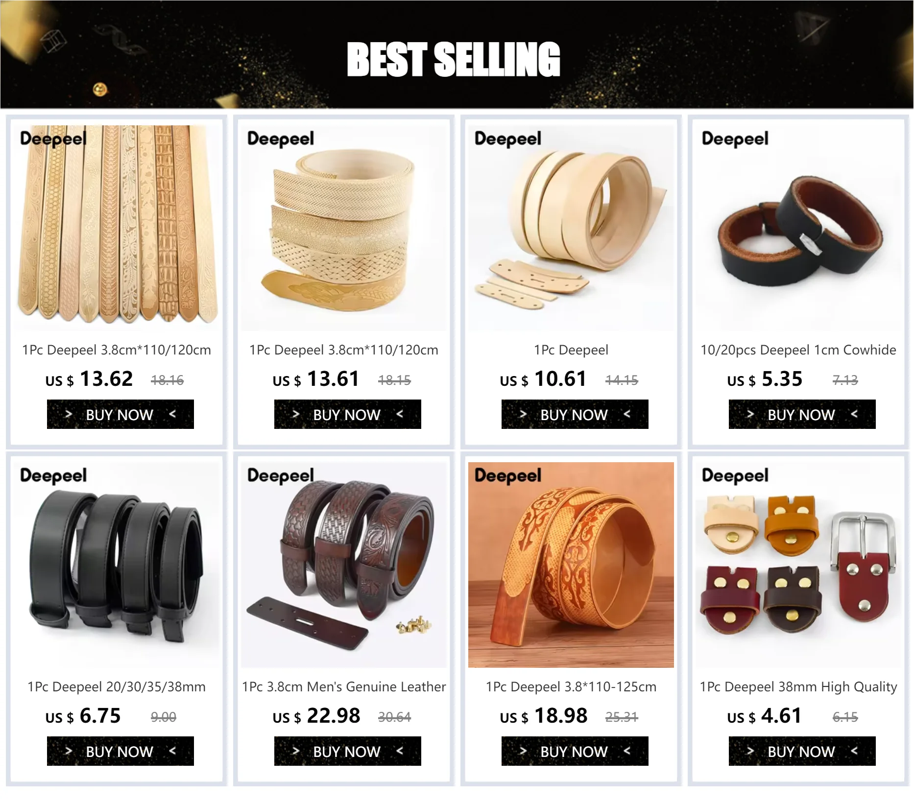 Deepeel 18–38 mm Herren-Ledergürtel, erste Schicht, Rindsleder, Luxusmarke, Bund ohne Schnalle, DIY handgefertigtes Bastelzubehör – Detail 1