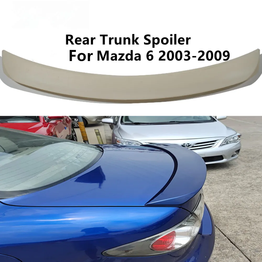 Rear Trunk Lid Car Spoiler For Mazda 6 Sedan 4 Door 2003 04 05 06 07 08 09 Glossy Black ABS Plastic Material Accessories Parts