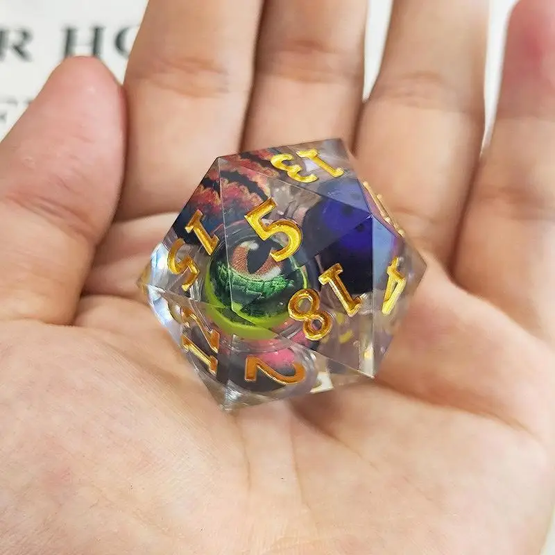 

Eye Liquid Core Dice Resin Handmade Eyeball Dice Multi-Sided Quicksand Effect Role Playing Game Accessories Handmade Crafts For