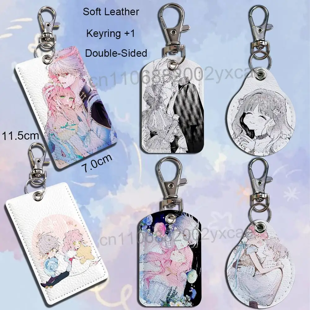 Rabi Hana Himeru Kimi no Meteor Leather Keychain Badge Holder with Lanyard ID/Access Card Holder Key Ring Accessory Gift Option