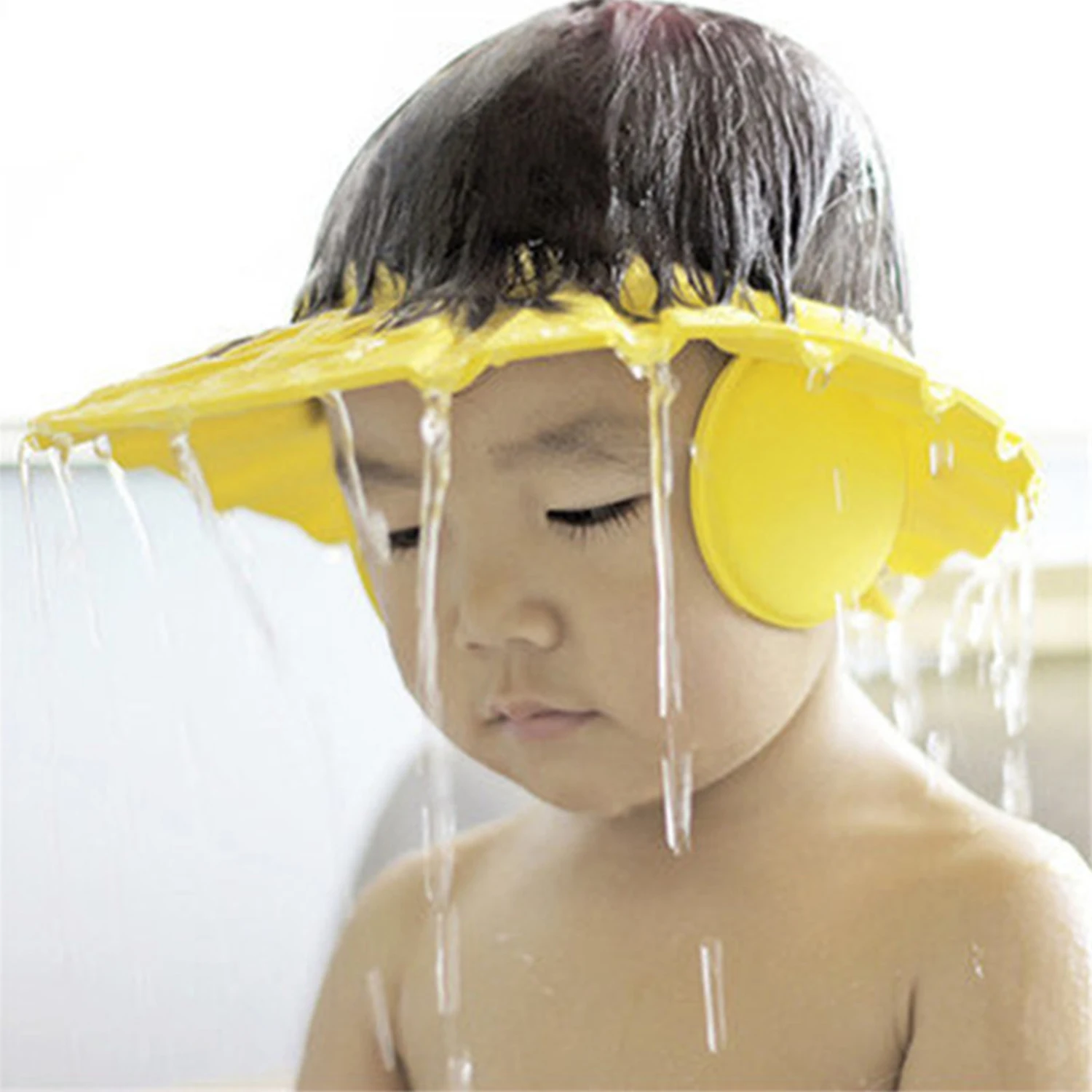 Baby Shower Soft Cap Adjustable Hair Wash Hat for Kids Ear Protection Safe Children Shampoo Bathing Shower Protect Head Cover