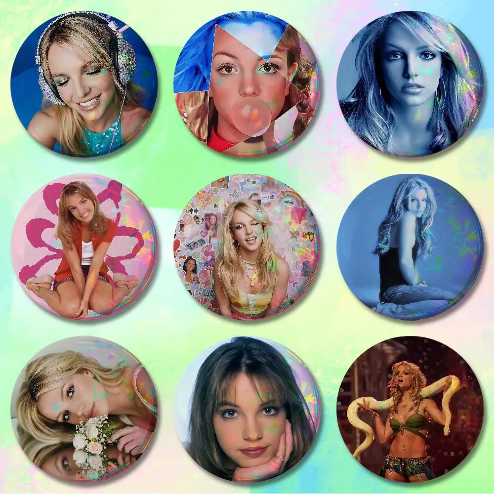 

B-Britney Singer Spears Badges 25 32 44 58 75 mm Round Cosplay Pin Bag Decor Fans Collect Friends Gifts Brooch Souvenir