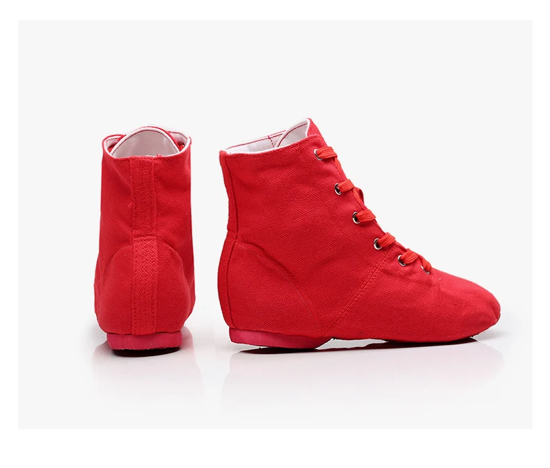 High Top Canvas Tanz schuhe Herren und Damen Schnür ballett schwarz weiß rot Jazz schuhe – Detail 11