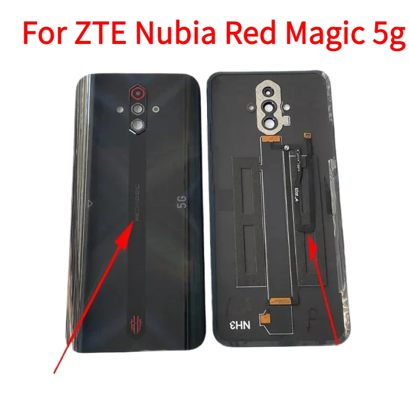 

Battery back cover for ZTE Nubia Red Magic 5g rear case camera glass lens housing lid flex cable