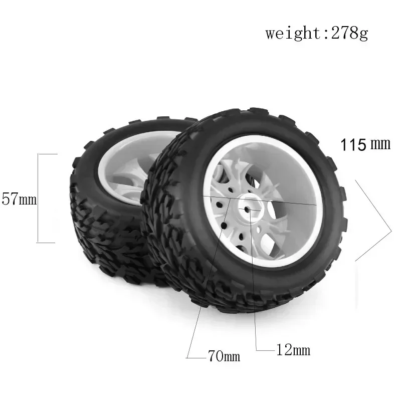 5 kleuren 4 stks RC Rubber Spons Banden Velg HSP 1:10 Monster Truck 88025 HSP 94111 94108 94188
