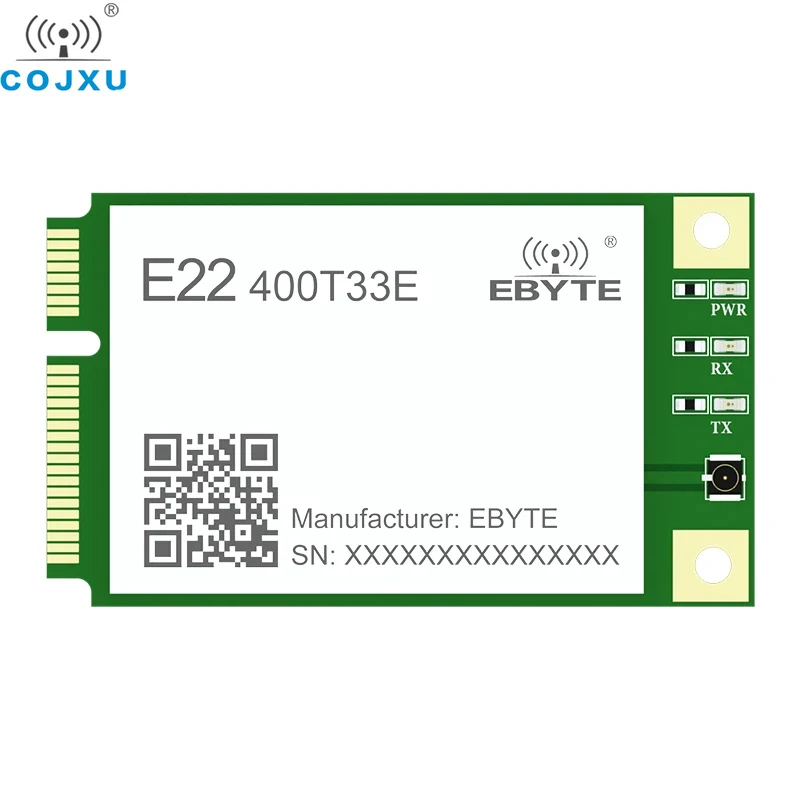 

Wireless LoRa Spread Spectrum COJXU E22-400T33E MINI PCI-e Standard Interface UART/RS485/RS232/USB Distance 16KM 33dBm