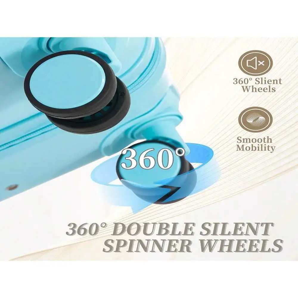 مجموعة أمتعة مكونة من 3 قطع - عجلات دوارة صلبة ABS خفيفة الوزن ومتينة ومقاومة للماء للسفر #5