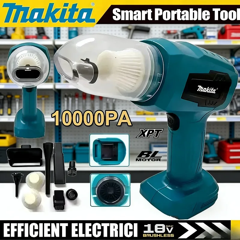 

Беспроводной мини-пылесос Makita для дома с мощным всасыванием, ручной, с 7 насадками, для аккумуляторов 20В/18В