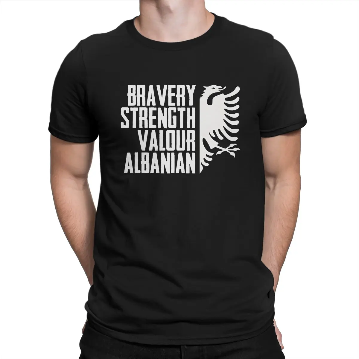 Men Lovers T Shirts Albanian Eagle Cotton Tops Funny Short Sleeve Crewneck Tee Shirt Printing T-Shirts