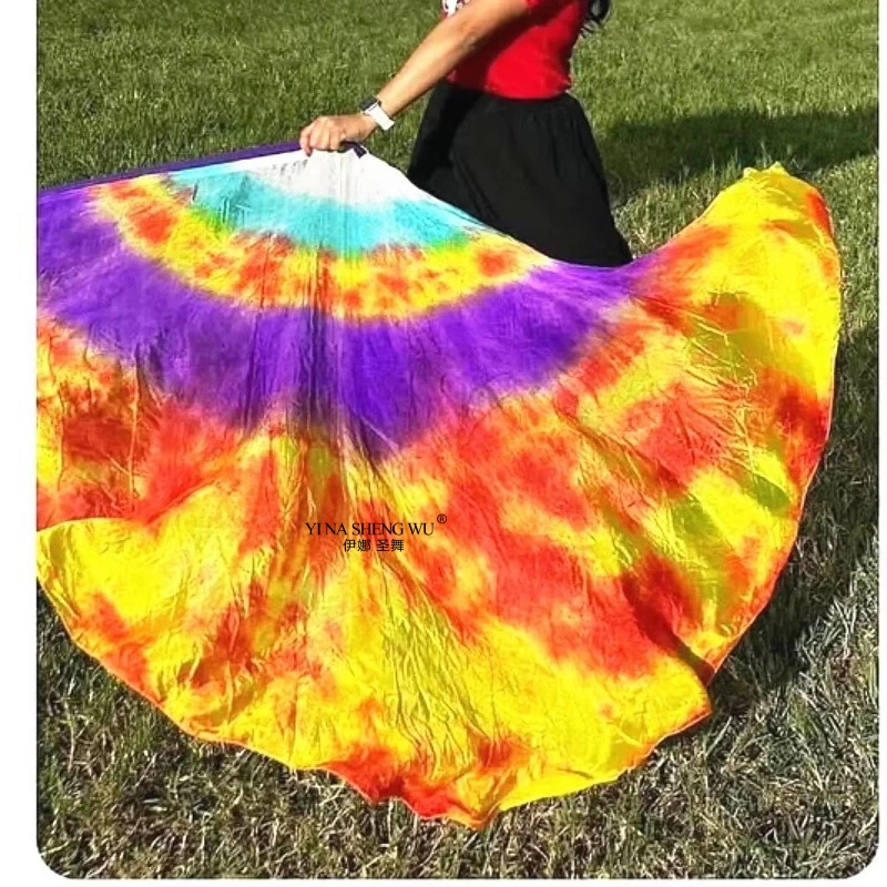 Lenço de dança do ventre véu de seda xale para mulheres seda real 200x114cm prática profissional desempenho adereços lenço de quadril bandeira da igreja