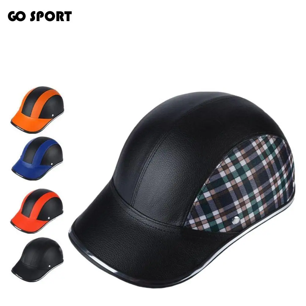 Classic Baseball Cap Style Bicycle Helmet Adjustable Strap Hard Cycling Helmet Safety Anti-UV Motorcycle Half Helmet Racer