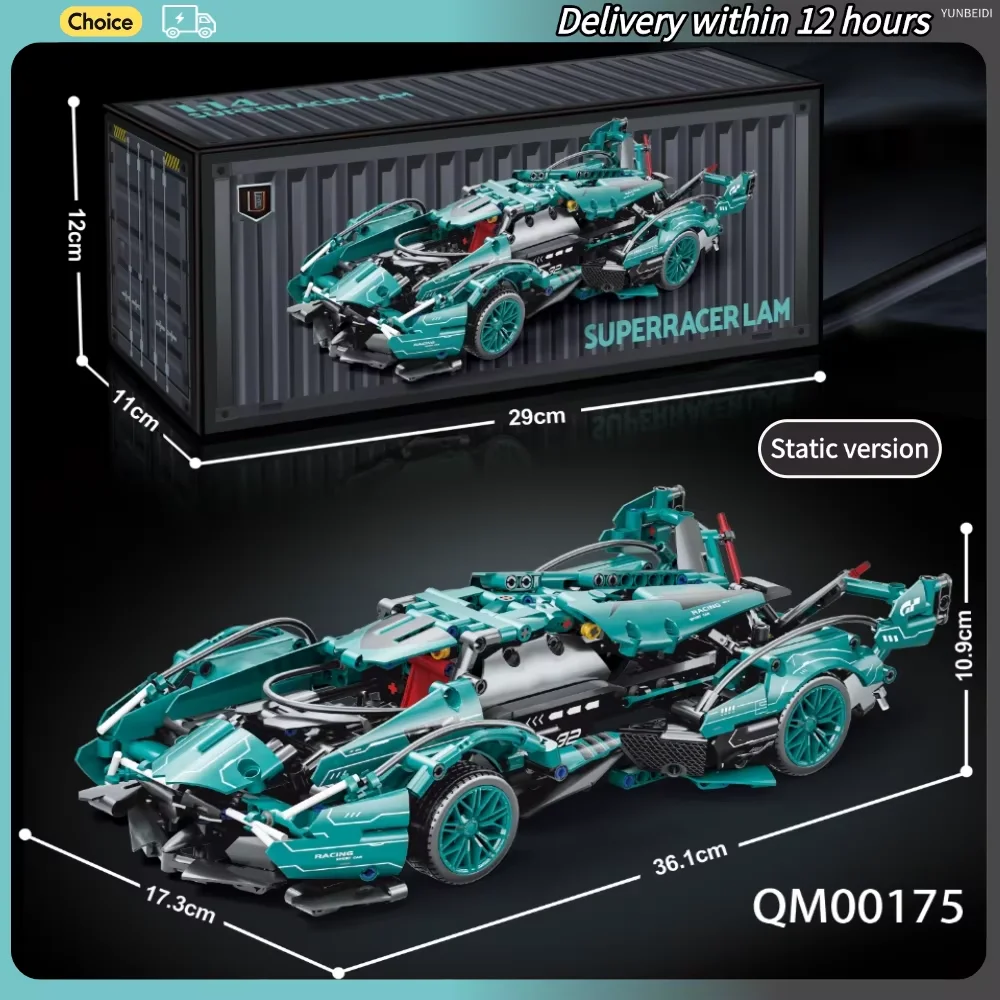 Technologie Rennwagen Block Modell 1280PCS + 1:14 Motion Speed Auto Modell Mechanische Super Block Montage Spielzeug Kinder Erwachsene geschenke