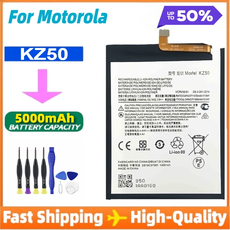 

KZ50 5000mAh Battery for Motorola Moto G8 Power XT2041 Phone Batteries +Tools