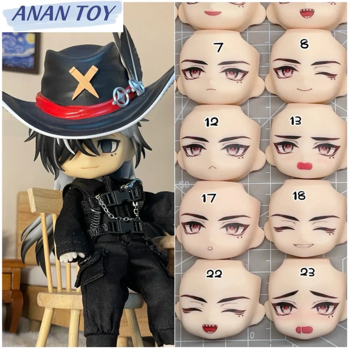 

Boothill Ob11 Ob22 Ob24 Face Doll Handmade Water Sticker Faceplate Anime Game Cosplay Toy Accessories