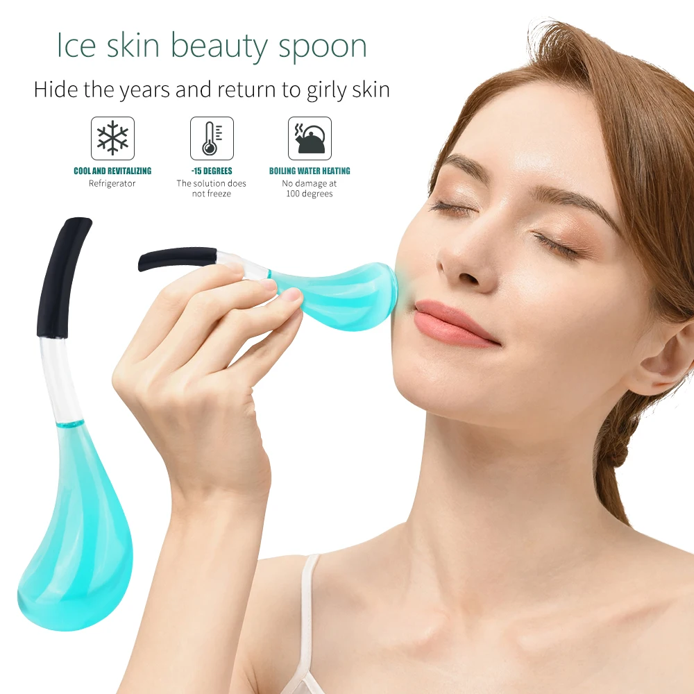 

Beauty Facial Massage Ice Spoon Crystal Ball Facial Cooling Ice Globes Water Wave Face and Eye Massage Skin Care Tools Face Lift