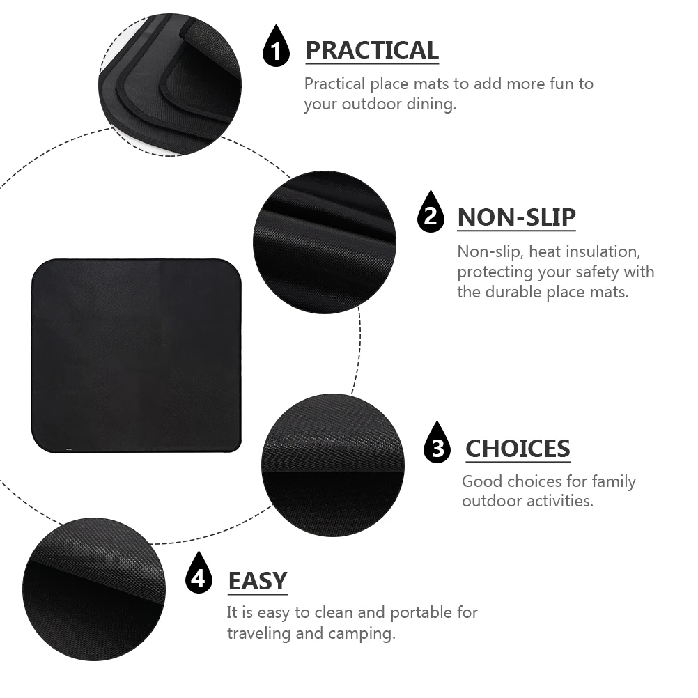 

Silicone Coated Fiberglass Mat Fireproof Heat Insulation Blanket Non Slip BBQ Pad Easy Clean Portable Camping Travel