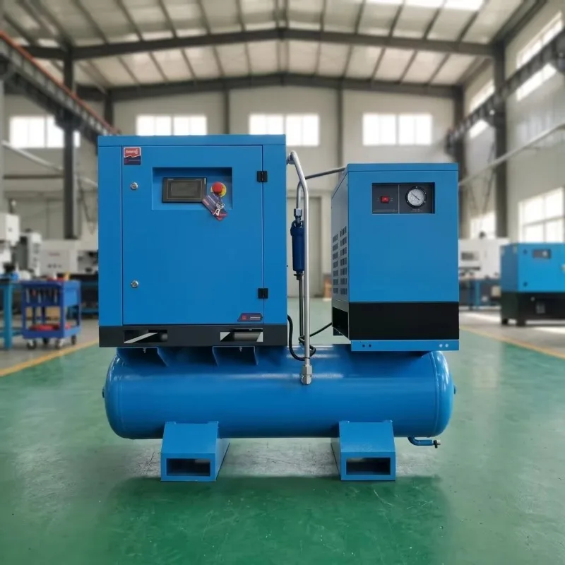 Customized 16 Bar 22kW 380V 4-in-1 Integrated Screw Air Compressor With Dryer And Tank Energy Saving For Factory Workshop