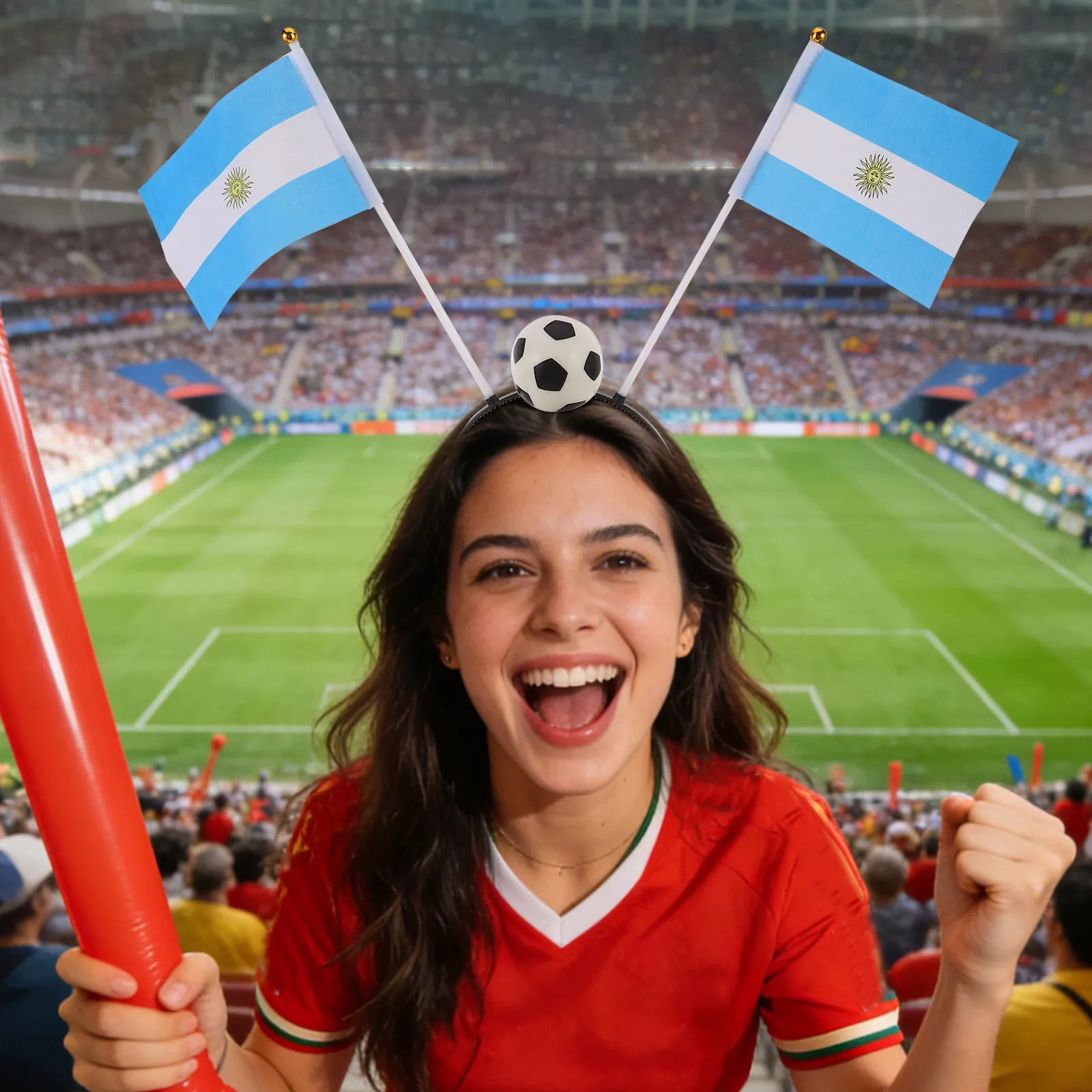 

4 Pcs Fans Cheering Decoration Country Headband Game Day Flags America Hair Bands Decorations Soccer Hairband Headbands