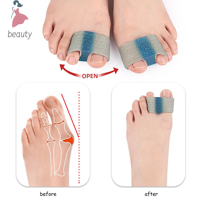 Separador de dedos de silicona para juanete, Corrector de Hallux Valgus, alisador de dedo pulgar reutilizable, herramienta para el cuidado de los pies