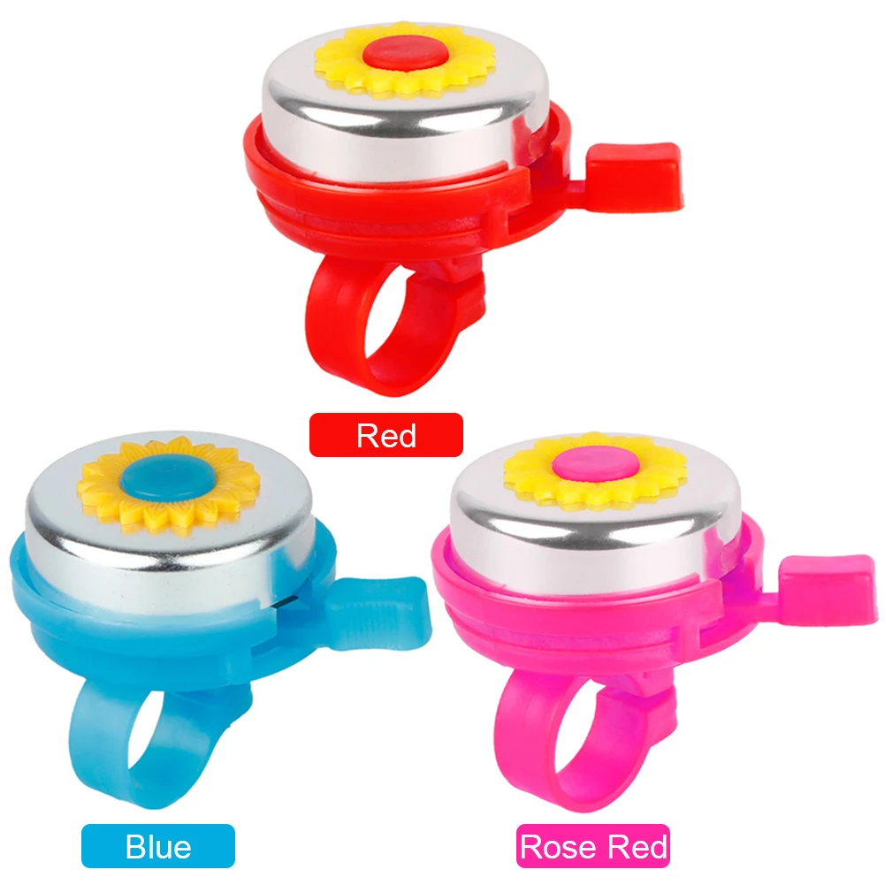 Sino de bicicleta sinos de alumínio escudo guiador montar bebê crianças girassol jingle bell multi cor pedáginas