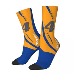 Lando Norris 4 Blue Men's Socks Retro Harajuku F1 Formula 1 Street Style Novelty Pattern Crew Sock