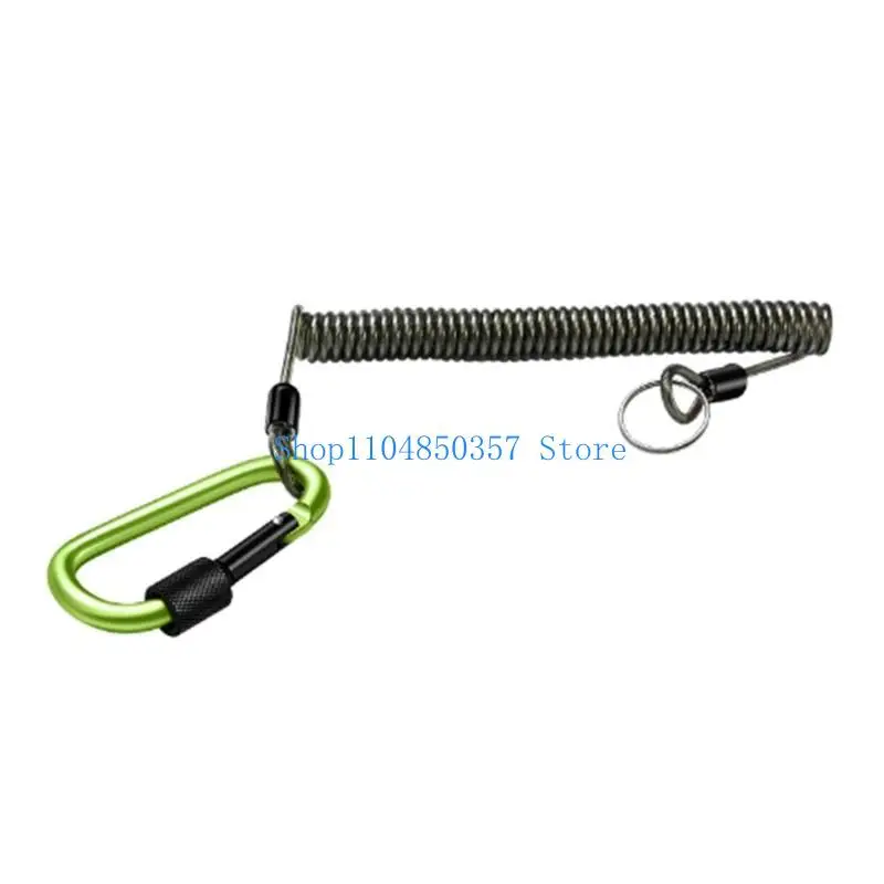 652F Multifunctions Fishing Safety Lanyards Retractable Coiled Tethers with Carabiner