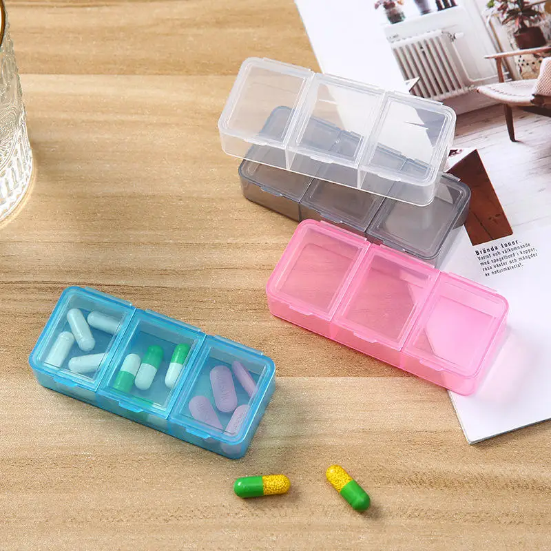 

Portable Pill Box Cases Organizer Travel 3 Grid Medicine Box For Morning Middle And Evening Medication Tablets Mini Storage Box