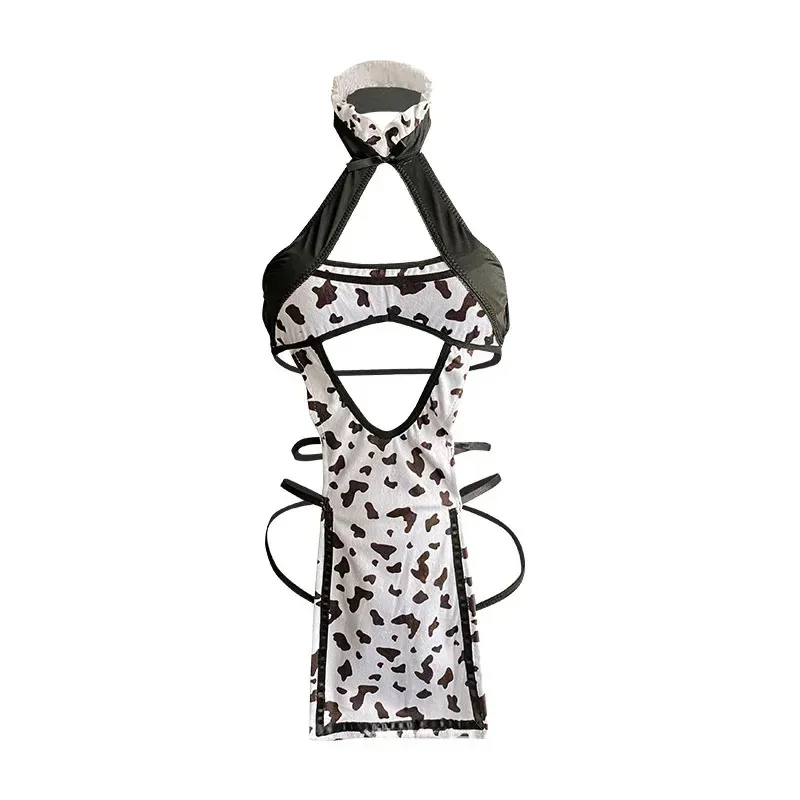 Uniforme de sirvienta Sexy para chica vaca, disfraz de Lolita, conjunto de lencería calada, vestido de Anime travieso, juego de rol, tentación de cama Stocki72b