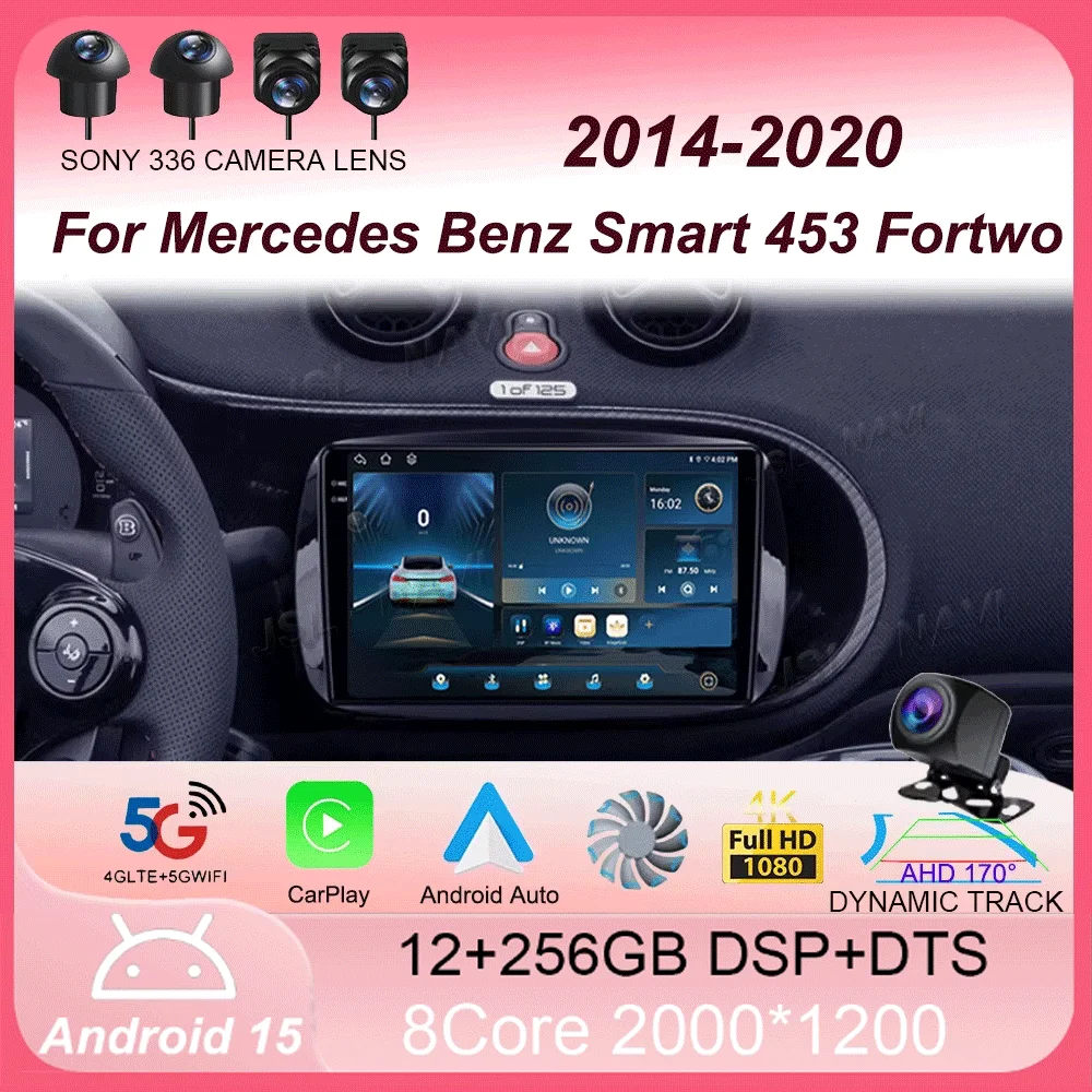 

Android15 Carplay Auto For Mercedes Benz Smart 453 Fortwo 2014 2015 2016 2017 2018 -2020 Multimedia Car Radio Player WIFI Stereo