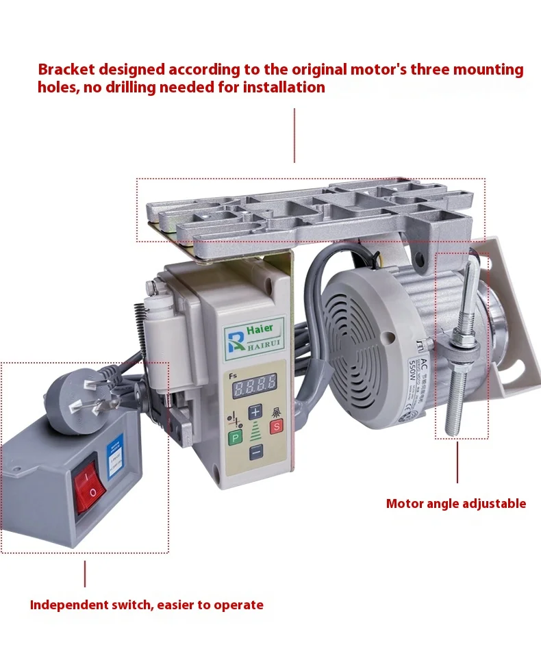 Moteur à économie d'énergie 2026 550/650/750W pour machine à coudre industrielle sans balais à double aiguille, surjeteuse servo plate