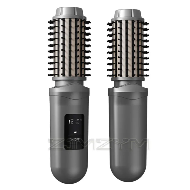 2 in 1 Wireless Hair Straightener Curler Brush Negative Ion Hair Curler No Damage to Hair Portable Styling Tool for Travel