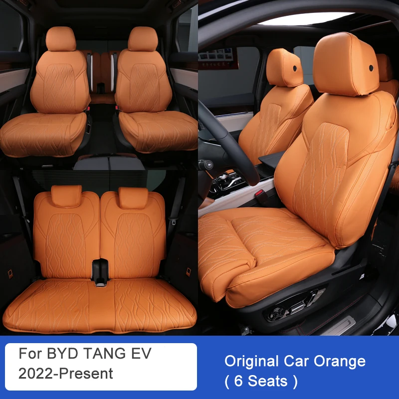 

Car Full Seat Cover For Nappa Leather For BYD TANG EV 6 Seats 2022-Present Car Seat Mat Anti-dirty Protector BreathableAccessory