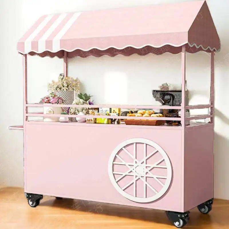 Trolley stall roadside stall takeaway car shopping mall display stand tiramisu tasting table night market stall car