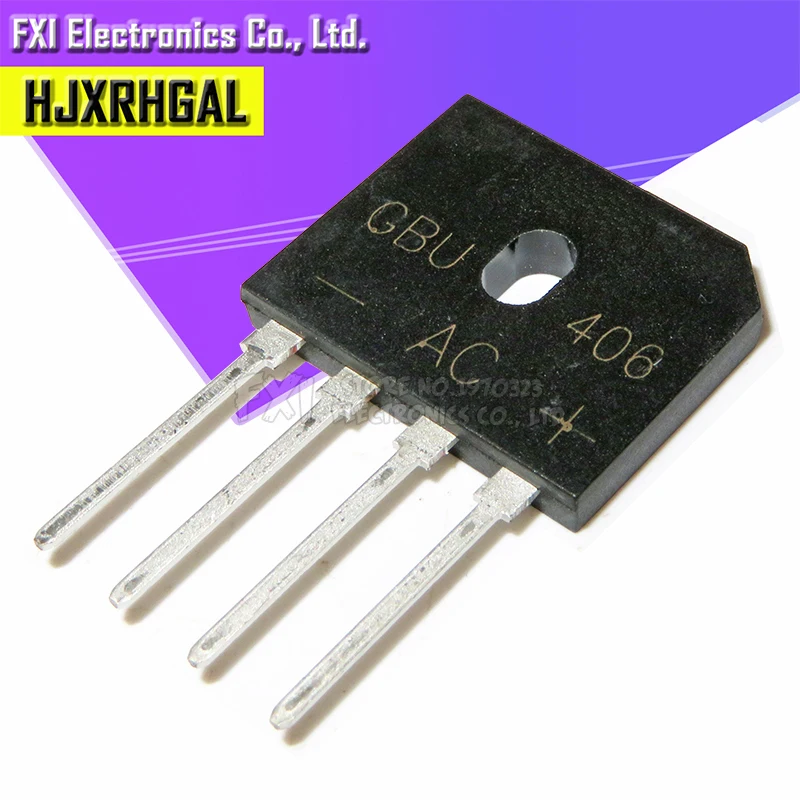 10PCS GBU406 600V 4A GBL406 GBU606 KBL06 KBL10 KBL606 Bridge rectifier ZIP