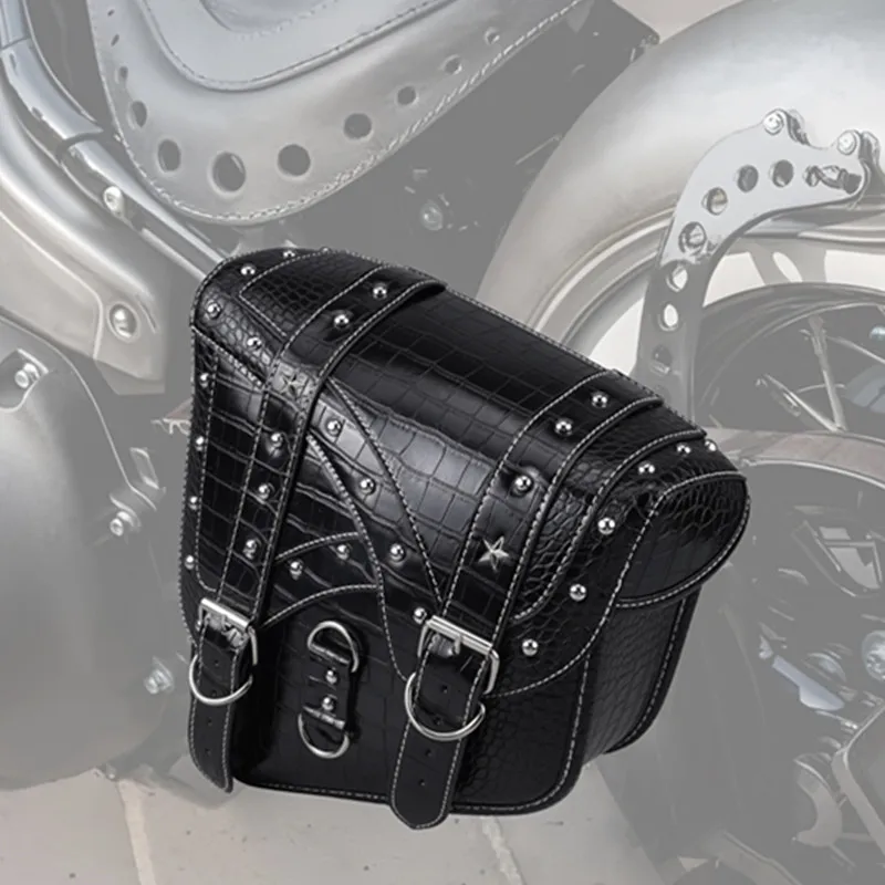 

For Harley Heritage Softail Fat Boy Motorcycle Swingarm Saddlebag Upgrade Leather Motorbike Storage Case with Waterproof Cover