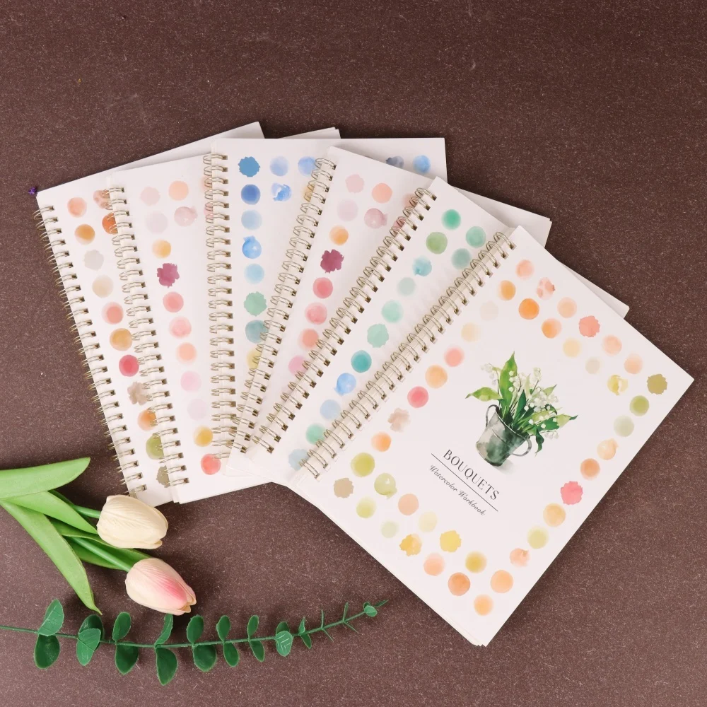 Livro para colorir em aquarela para adultos - Encontrar em espiral, contém pássaros, flores, plantas e animais, presente perfeito para as feriados