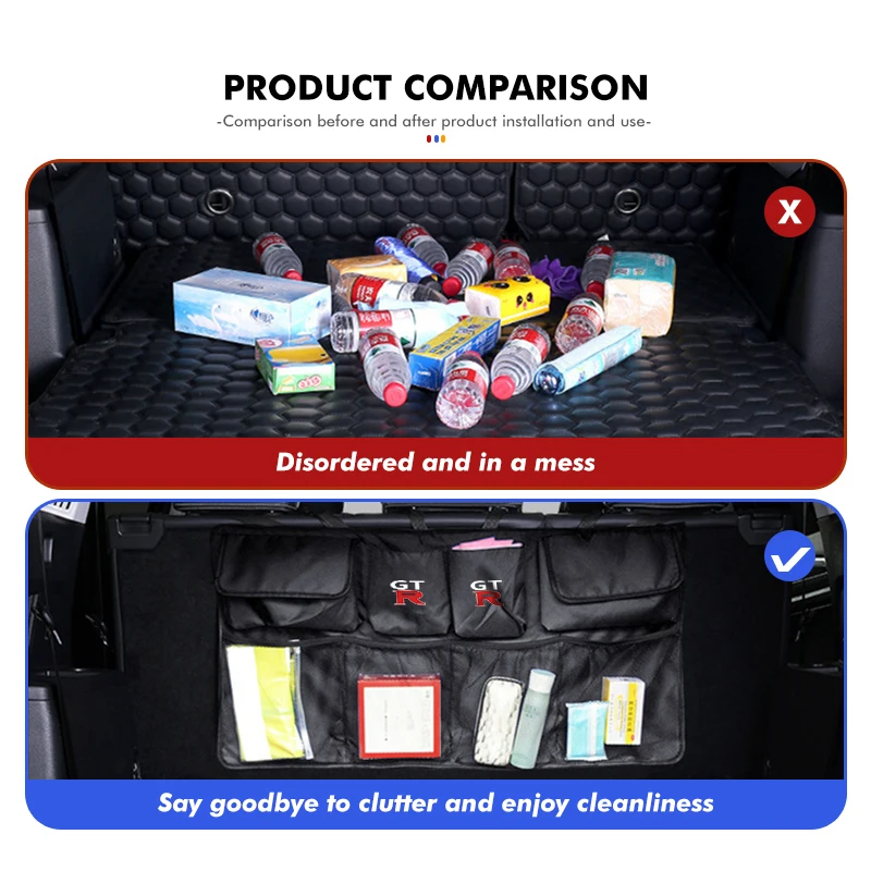 Car Seat Back Storage Leather Multifunction Tissue Storage Box For Nissan GTR NISMO JDM R32 R33 R34 Teana Skyline Kawasaki view 5