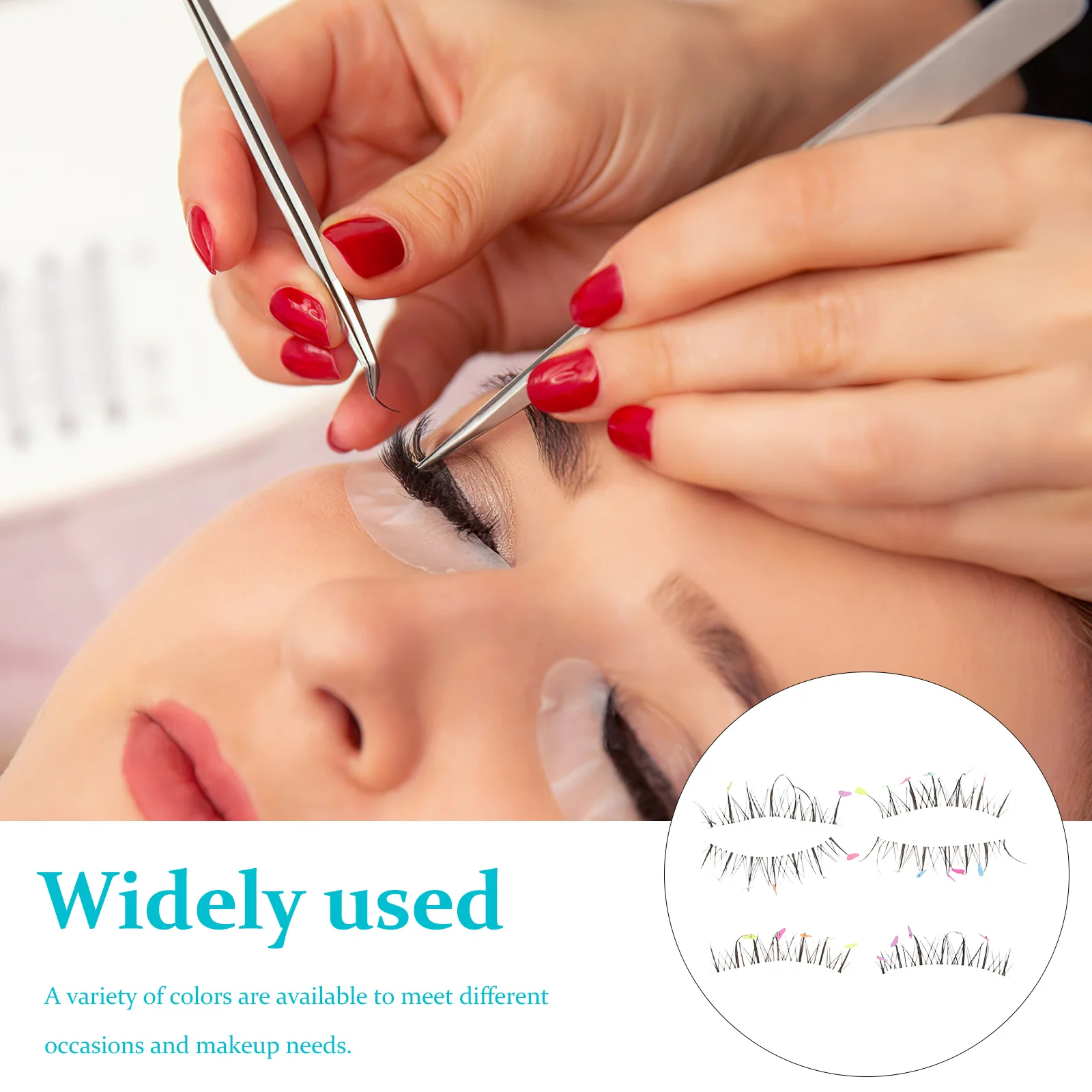 

Colorful Heart-Shaped False Eyelashes Manga Inspired Natural Look for Cosplay Parties Stage Performances Halloween Fake Long