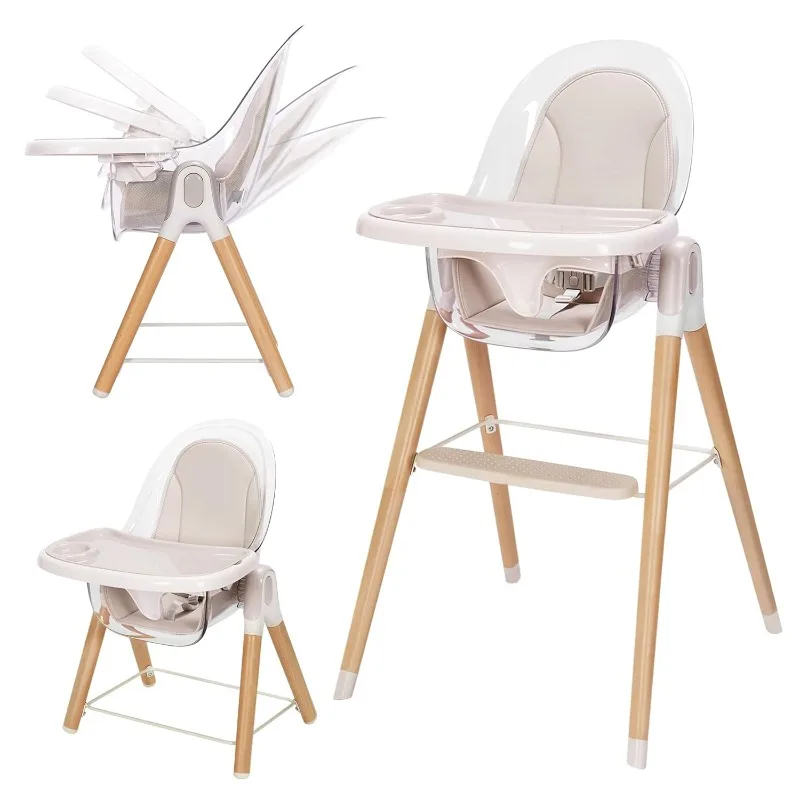 Modern design wooden baby high chair folding safety tableware for bathroom living room kitchen