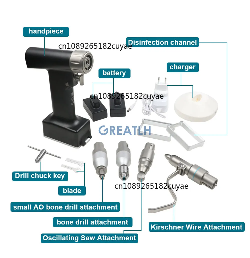 Orthopedic Power Tool Drill Bone Drill Surgical Veterinary Use Origin Type Mini Drill AO Chuck A0 Quick Coupling Adapter