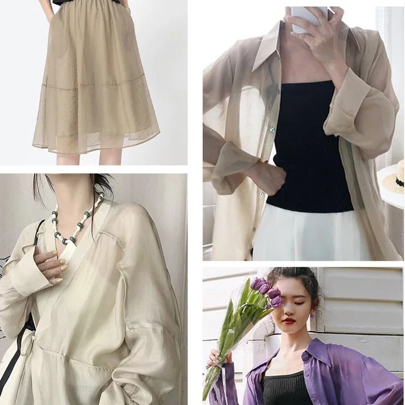 145x50/200cm Pure Cotton Woven Gauze Fabric For Skirt Lining, Sun Protection Clothing Curtains Shirt Handmade DIY Fabric W300006