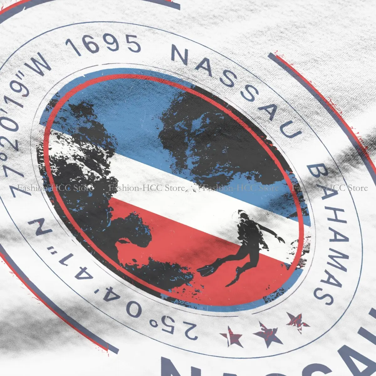 Nassau Bahamas Diving Graphic Polyester TShirt Dive Diving Creative Streetwear Leisure T Shirt Women