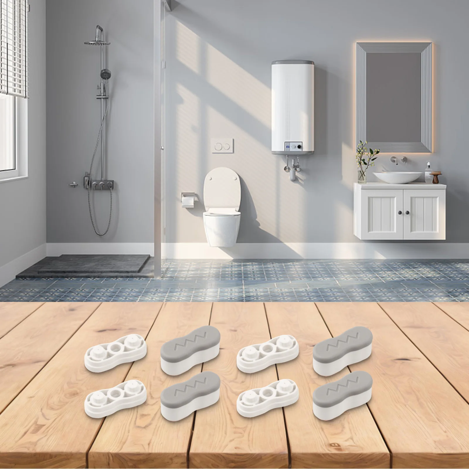 

Toilet Seat Risers 4Pcs Adjustable Height Bidet Pads with ABS and TPE Materials for Secure Toilet Lid Protection