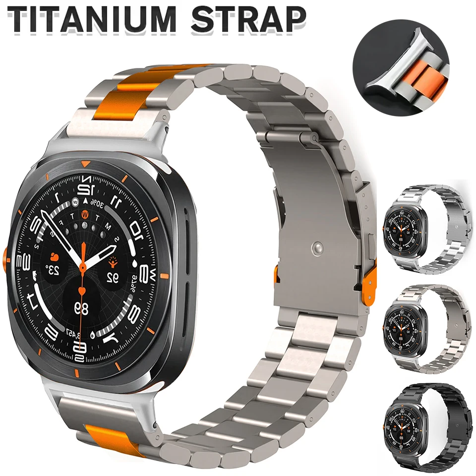 

Titanium Luxury Strap for Samsung Galaxy Watch Ultra 47mm Band for SAMSUNG ULTRA GALAXY 47MM Men Watchband Galaxy Ultra Bracelet