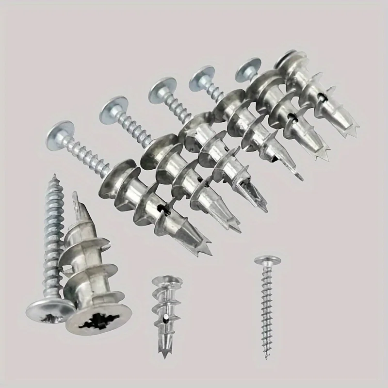 20 Sets Self Diamond Gypsum Board Anchor Bolt Spiral Expansion Screw Heavy Duty Metal Wall Anchor