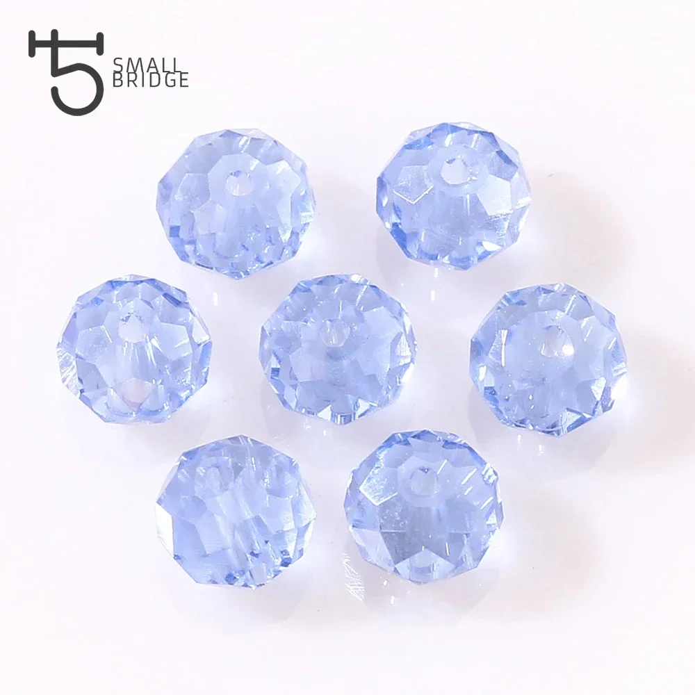 4 6 8mm Rondelle Crystal Beads Flat Round CLear Faceted Glass Beads Loose Spacer Bead for Jewelry Making DIY Bracelet Necklace