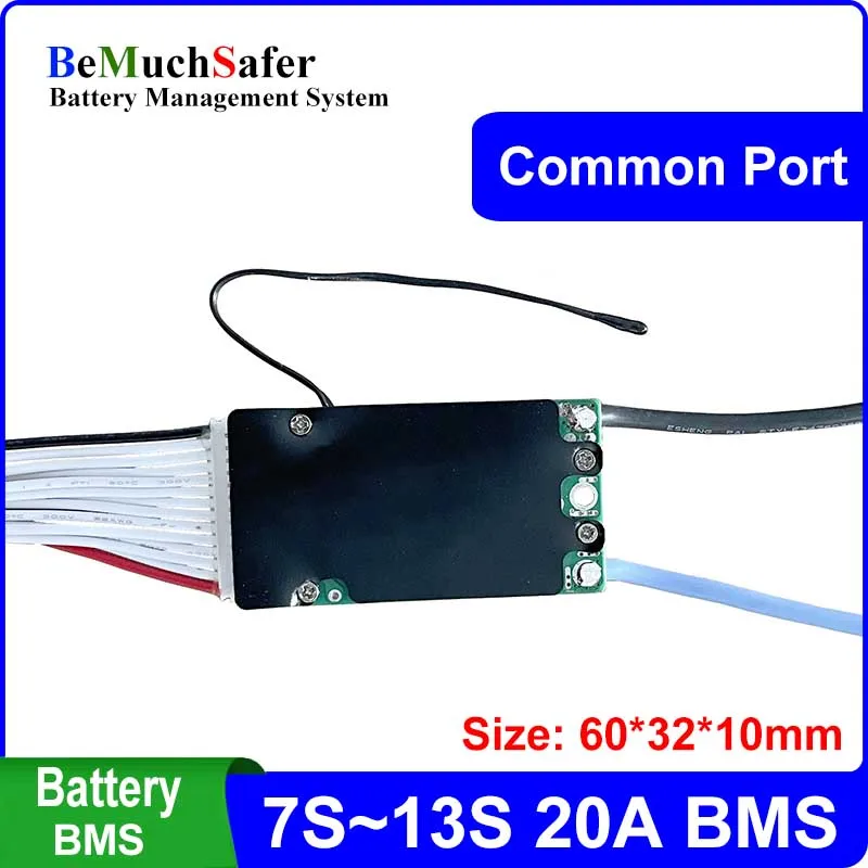 7S 10S 12S 13S 20A BMS Common Port With On/Off Switch Temperature Sensor 7S20A 10S20A 12S20A 13S20A 24V 36V 43.2V 48V for DIY