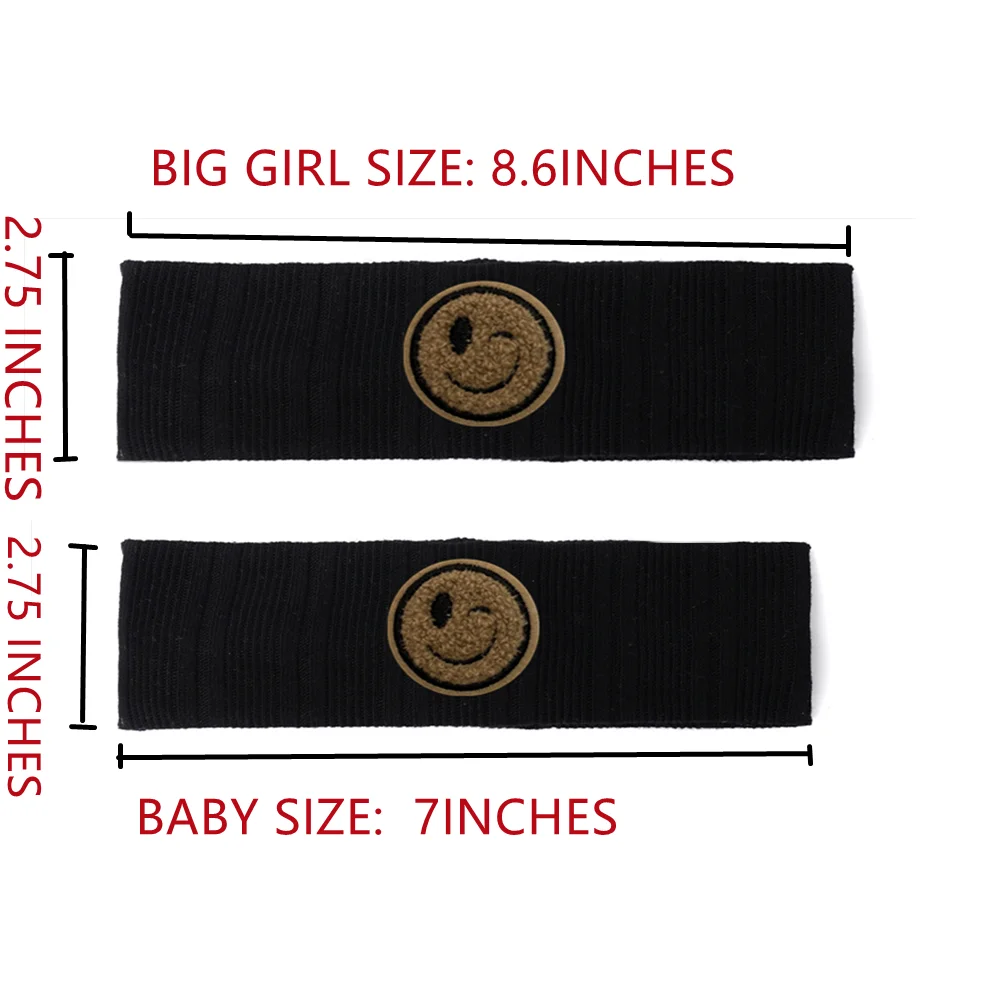 Fashion New baby and girls flat band with smile patches cute Hairpony hair Accessories