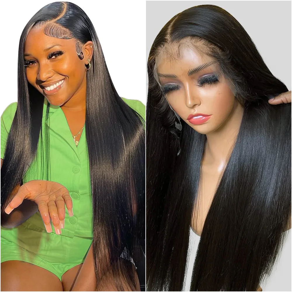 

200% Плотность 13x6 Прямой натуральный цвет Парик фронта шнурка для женщин 30 38 дюймов 13x4 HD Прозрачные кружевные фронтальные парики из человеческих волос